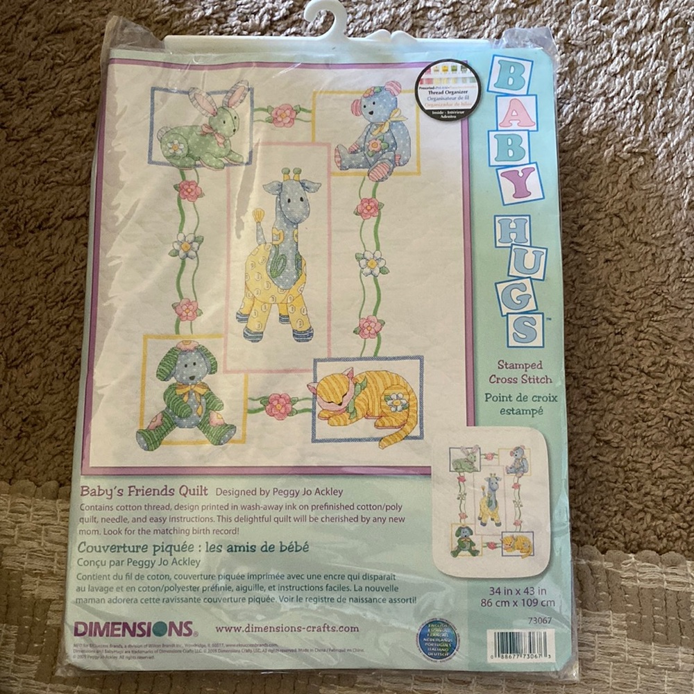 NEW ❤️Dimensions Stamped Cross Stitch Baby’s Friends (Baby) Quilt